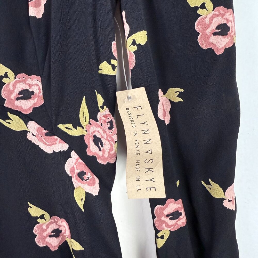 NWT Flynn Skye Elena Mini Dress Night Heavens Floral Long Sleeve Black Size XS - Picture 6 of 15